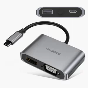 Cáp Chuyển Hagibis 2 in 1 USB-C to 4K HDMI/VGA